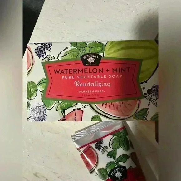 Lot of 5 BOLERO Watermelon Mint Body Oil, Wash & Cream Bath Soak & Hand Soap NEW - Picture 3 of 6